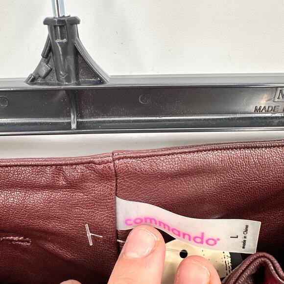 COMMANDO NWT Faux Leather Paperbag Pants in Oxblood Red // L - Picture 10 of 14